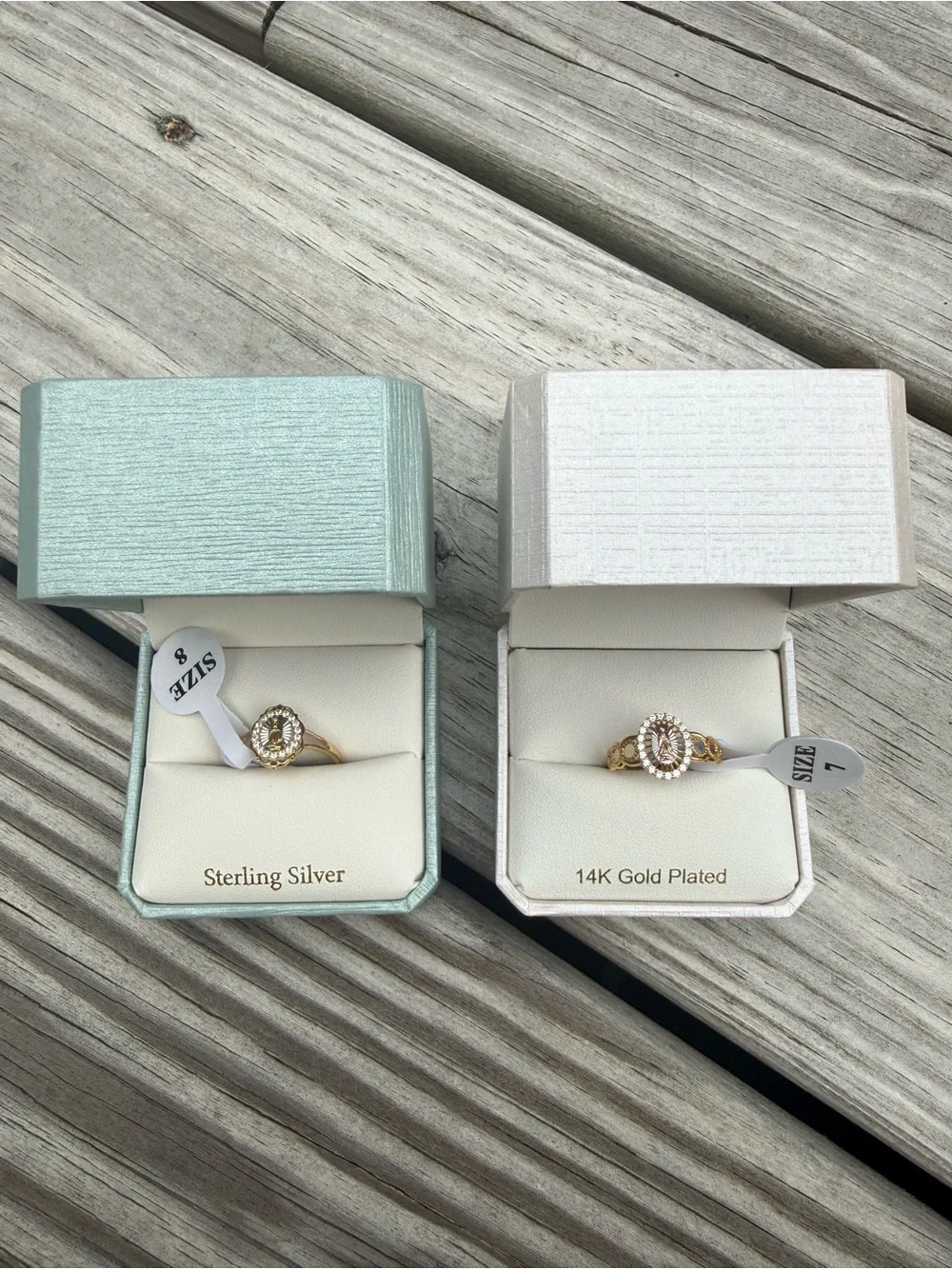 Cynthia Rowley Dual-Tone Oval Halo Ring Set - Gold and Silver